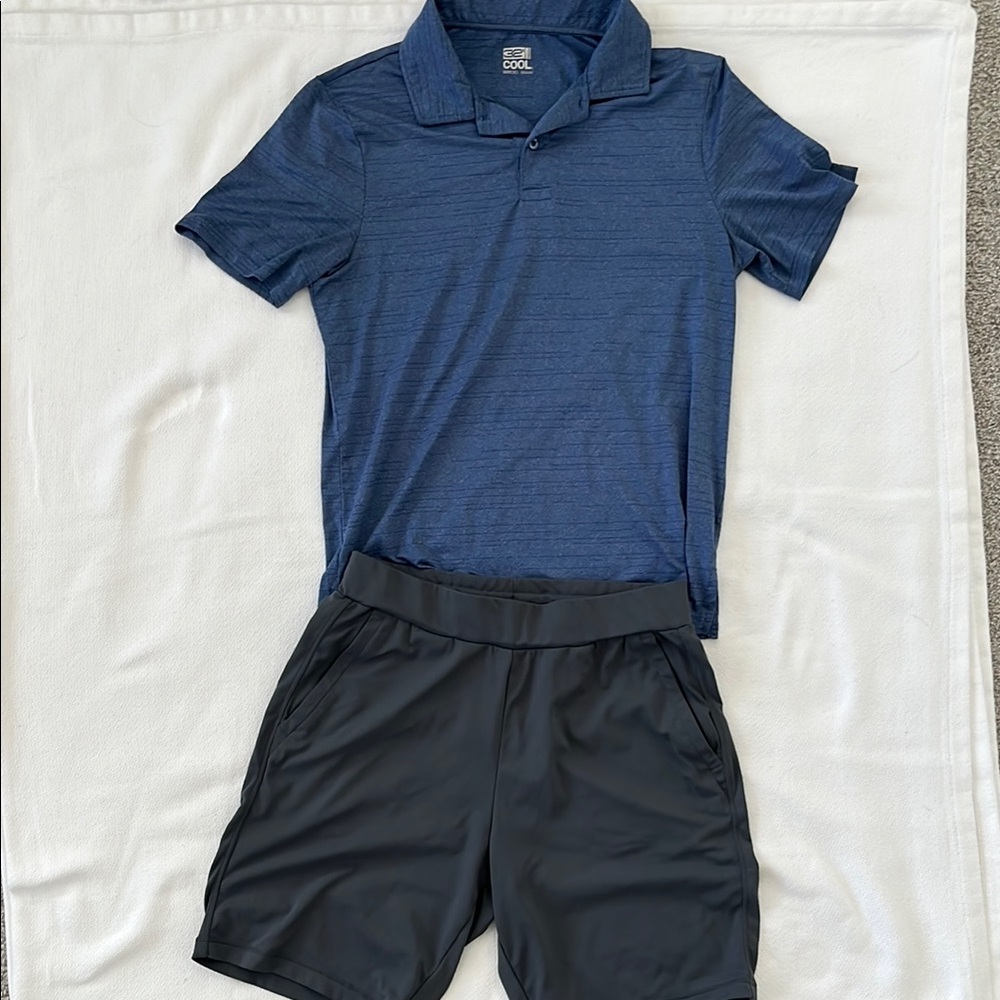 32 Degrees Cool Men’s Casual Outfit Collar Shirt and Shorts Size Medium